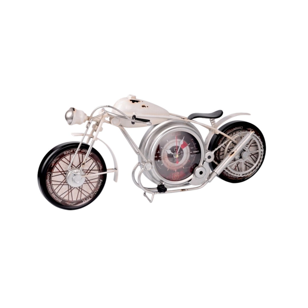 Motorcycle Clock White image 0